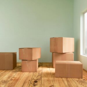 Moving boxes on the floor rendering
